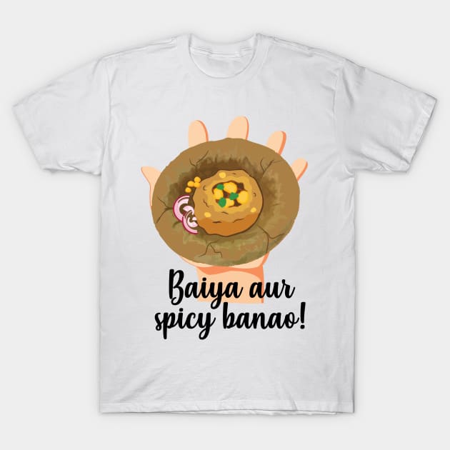 Spicy Pani Puri Hindi Quote India Pakistan Food Lovers T-Shirt by alltheprints